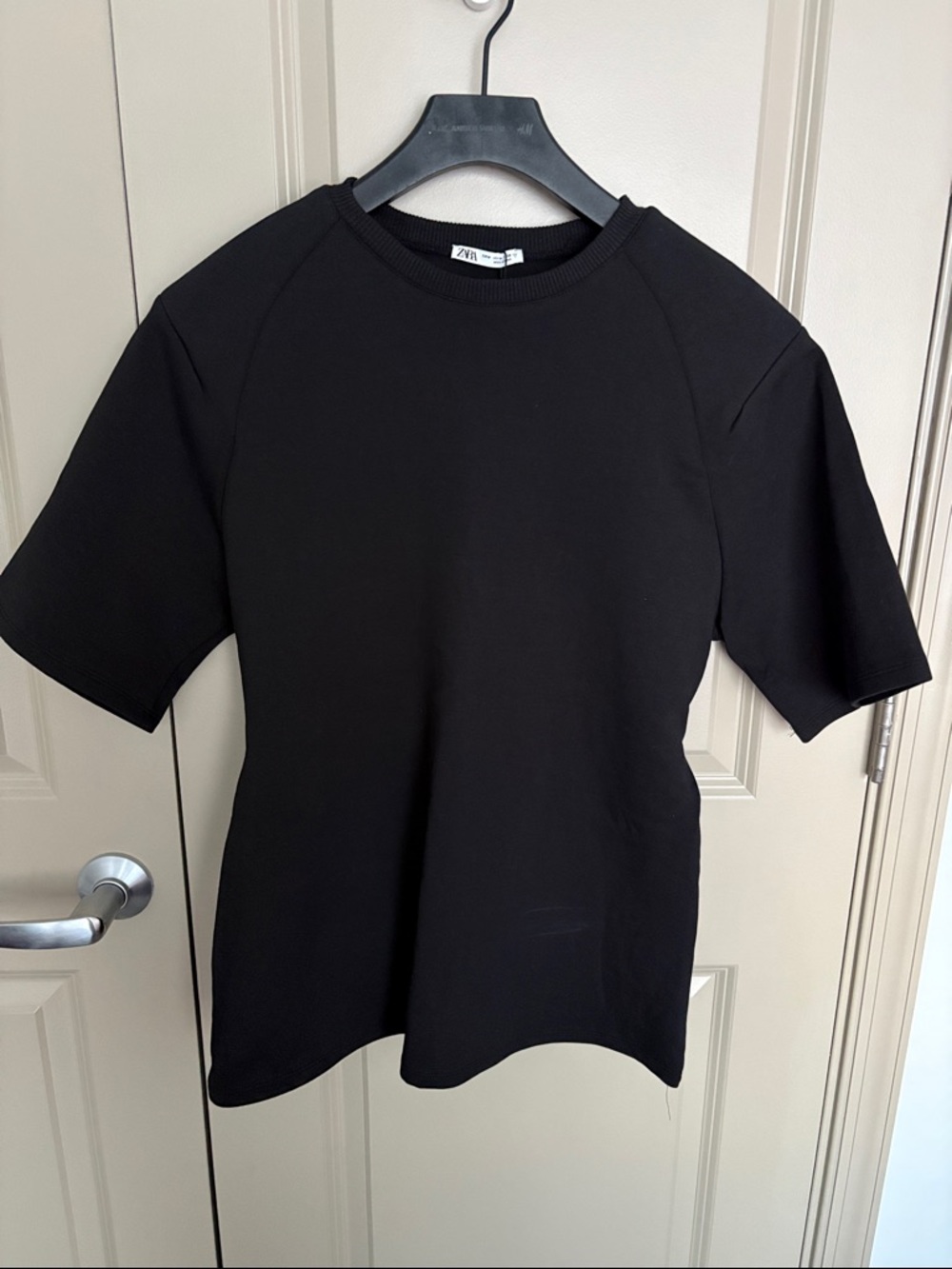 Zara Black Short Sleeve Crewneck Top
